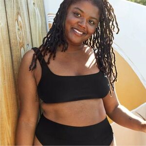 Aerie | Black Scoop Wide Strap Bikini Top